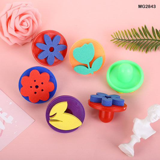 Gift To Love | Foam Stamp Round Knob Plastic Handle | Pcs : 6 Pcs | Code : MG2843