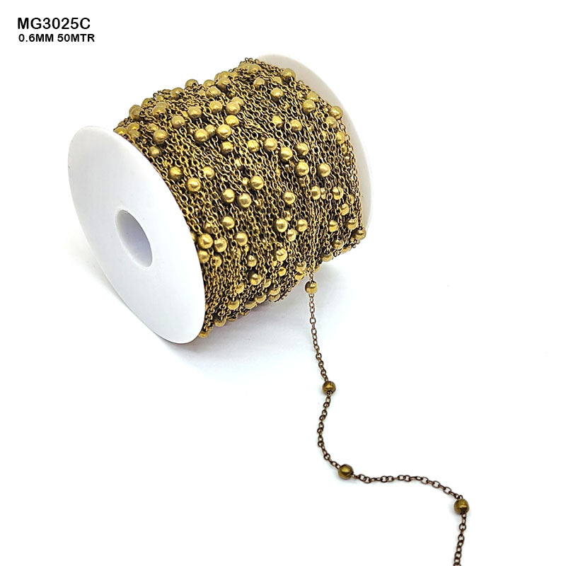 Gift To Love | Chain | Color : Copper | Size : 0.6 Mm | Pcs : 50 Mtr | Code : MG3025C