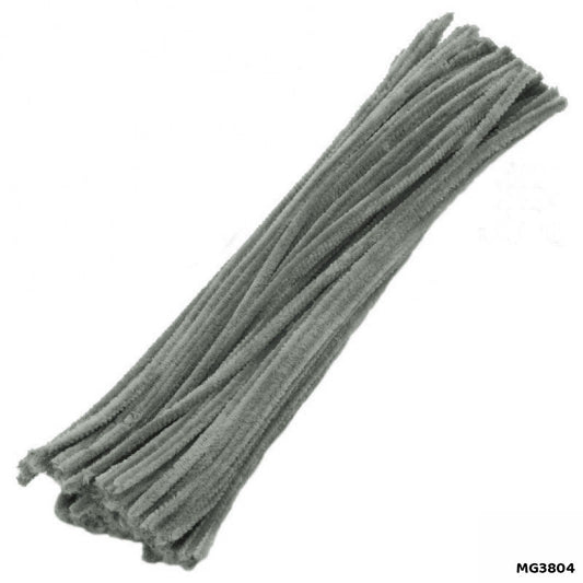 Gift To Love | Craft Pipe Cleaner Chenille Stem | Color : Grey | Size : 7 Mm X 30 Cm | Pcs : 100 Pcs | Code : MG3804
