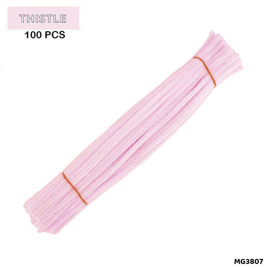 Gift To Love | Craft Pipe Cleaner Chenille Stem | Color : Pastel Pink | Size : 7 Mm X 30 Cm | Pcs : 100 Pcs | Code : MG3807