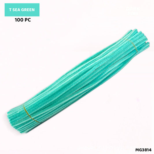 Gift To Love | Craft Pipe Cleaner | Color : Sea Green | Size : 7 Mm X 30 Cm | Pcs : 100 Pcs | Code : MG3814
