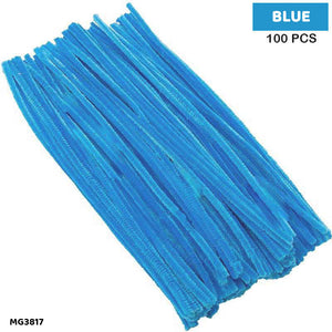 Gift To Love | Craft Pipe Cleaner | Color : Blue | Size : 7 Mm X 30 Cm | Pcs : 100 Pcs | Code : MG3817
