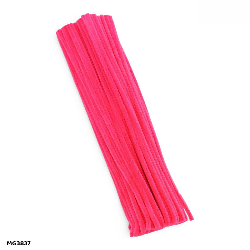 Gift To Love | Craft Pipe Cleaner | Color : Hot Pink | Size : 7 Mm X 30 Cm | Pcs : 100 Pcs | Code : MG3837