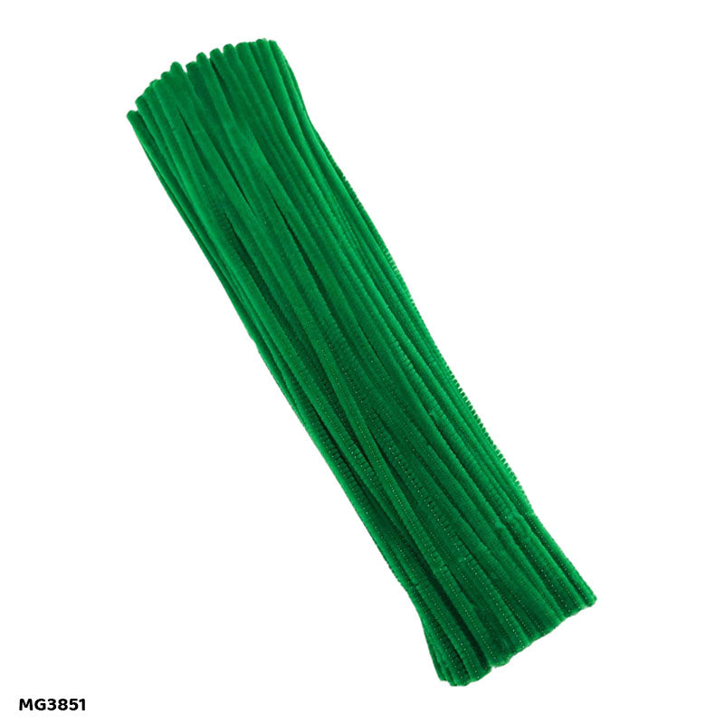 Gift To Love | Craft Pipe Cleaner | Color : Green | Size : 7 Mm X 30 Cm | Pcs : 100 Pcs | Code : MG3851