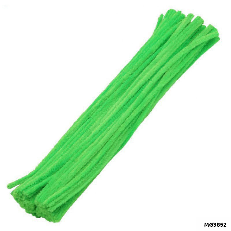 Gift To Love | Craft Pipe Cleaner | Color : Natural Green | Size : 7 Mm X 30 Cm | Pcs : 100 Pcs | Code : MG3852