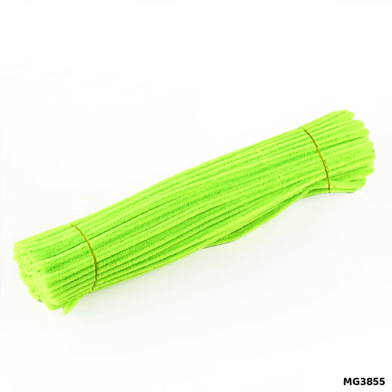 Gift To Love | Craft Pipe Cleaner | Color : Neon Green | Size : 7 Mm X 30 Cm | Pcs : 100 Pcs | Code : MG3855