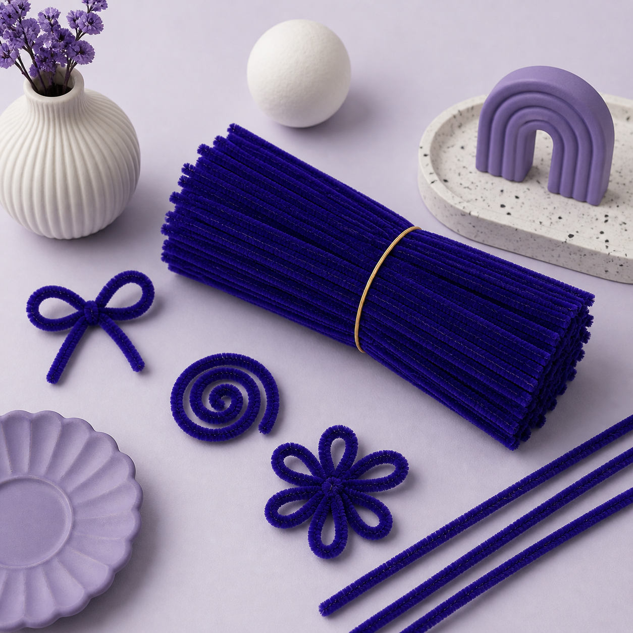 Gift To Love | Craft Pipe Cleaner | Color : Dark Blue | Size : 7 Mm X 30 Cm | Pcs : 100 Pcs | Code : MG3875