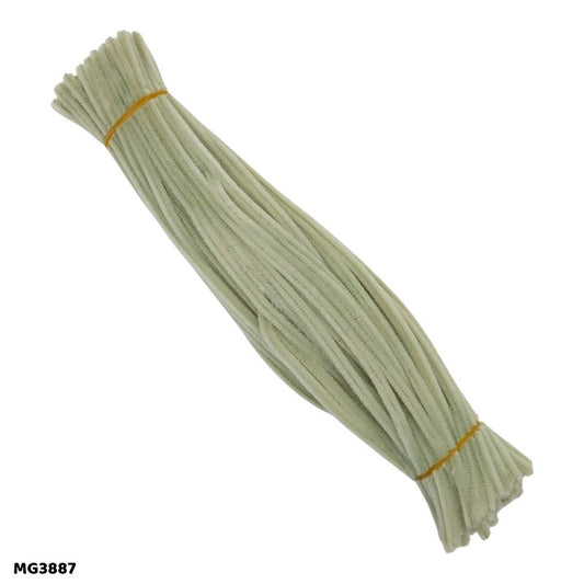 Gift To Love | Craft Pipe Cleaner Chenille Stem | Color : Mehndi Green | Size : 7 Mm X 30 Cm | Pcs : 100 Pcs | Code : MG3887