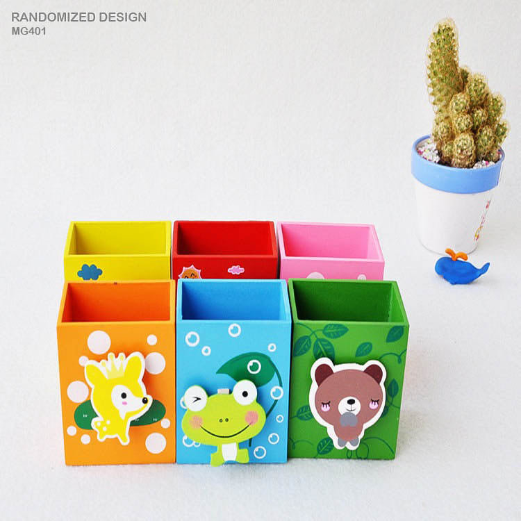 Wooden Cartoon Animal Pen Holder (Mg401)