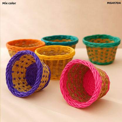 Gift To Love | Wicker Decoration Basket | Size : Round | Code : MG41704