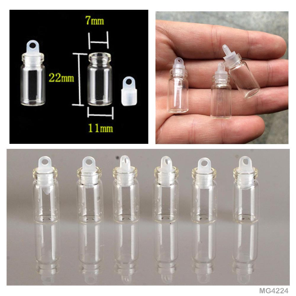 Craft & Storage Message Bottle Mini 12 Pcs 11 mm X 22 mm