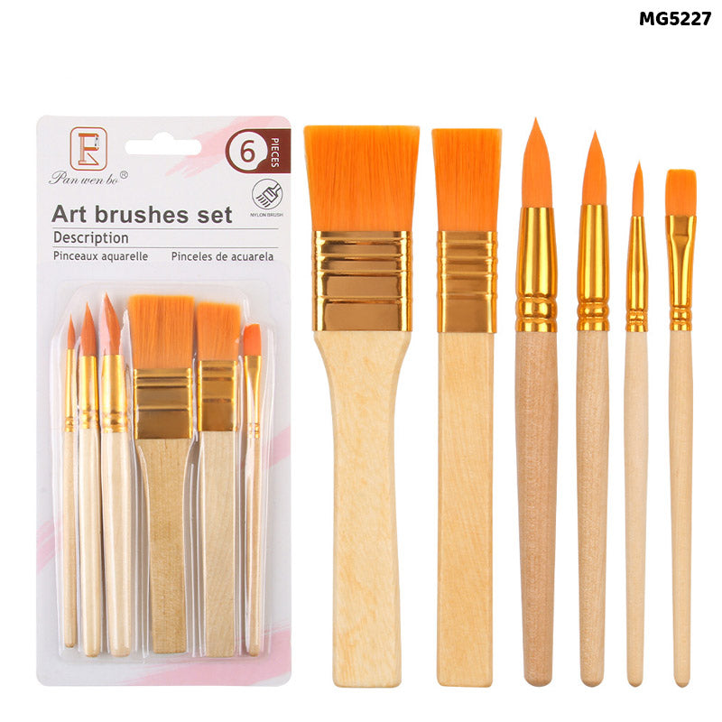 6Pc Art Brush Set Mg5227-Gift To Love-Art & Craft