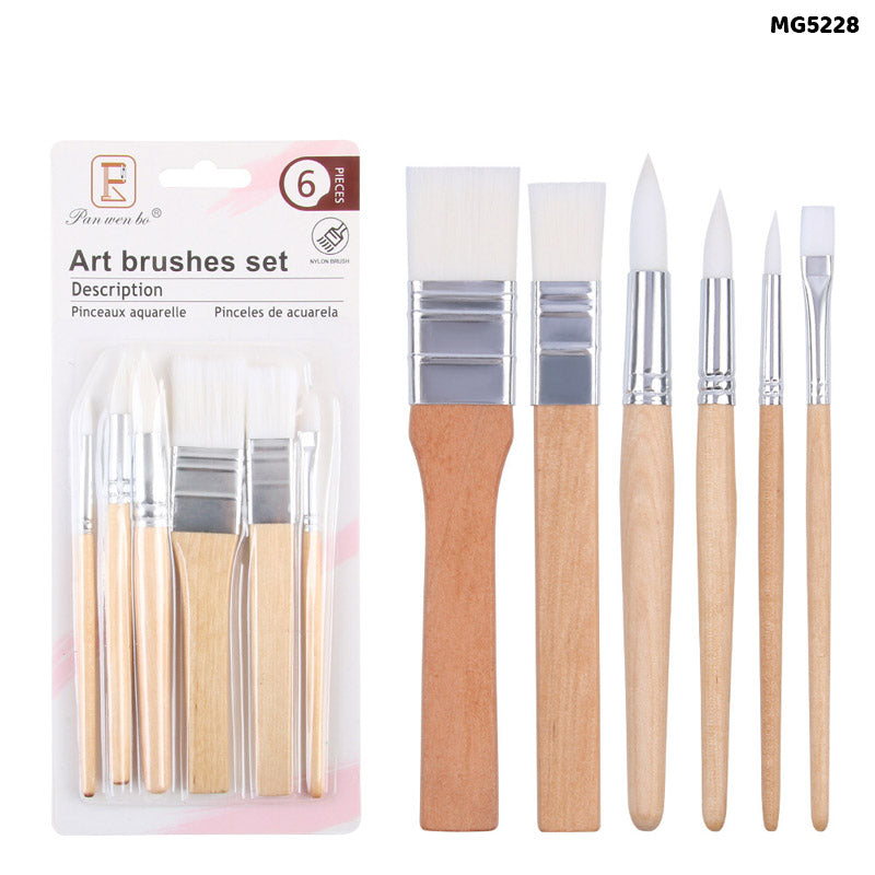 6Pc Art Brush Set Mg5228-Gift To Love-Art & Craft
