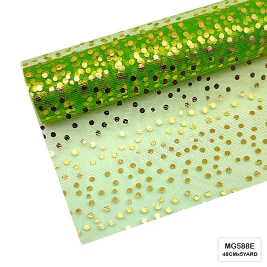 Gift To Love | Gold Small Dot Net Roll | Size : 48 Cm X 5 Yard | Code : MG588E