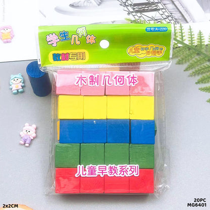 Gift To Love | Craft Wood Block | Size : 2 X 2 Cm | Pcs : 20 Pc | Code : MG6401