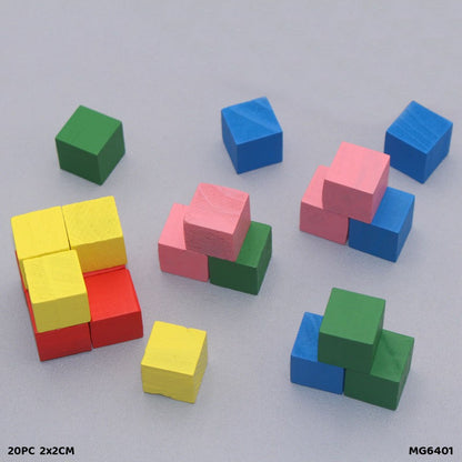 Gift To Love | Craft Wood Block | Size : 2 X 2 Cm | Pcs : 20 Pc | Code : MG6401