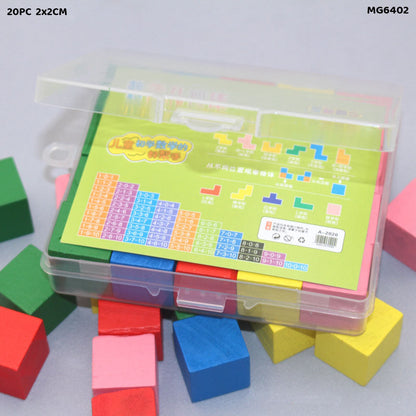 Gift To Love | Craft Wood Block | Size : 2 X 2 Cm | Pcs : 20 Pc | Code : MG6402