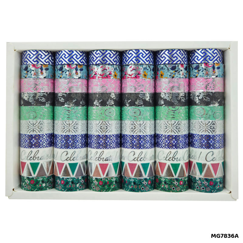 Gift To Love | Washi Tape | Size : 15 Mm X 2 Mtr | Pcs : 60 Pcs | Code : MG7836A
