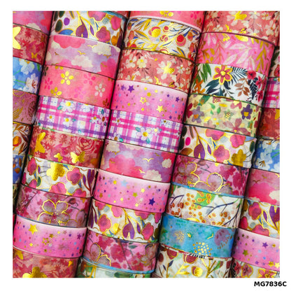 Gift To Love | Washi Tape | Size : 15 Mm X 2 Mtr | Pcs : 60 Pcs | Code : MG7836C