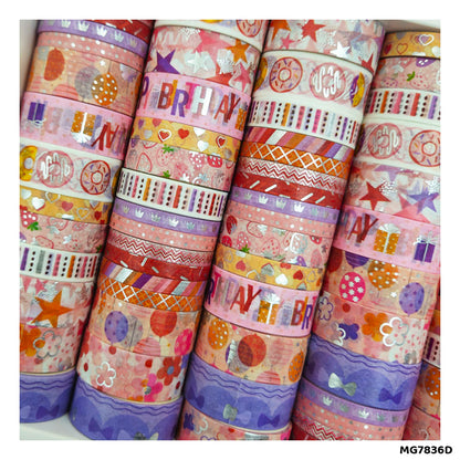 Gift To Love | Washi Tape | Size : 15 Mm X 2 Mtr | Pcs : 60 Pcs | Code : MG7836D
