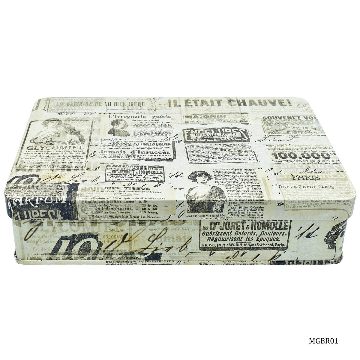 Gift To Love | Metal Gift Box Print Rect Tins | Size : 221 X 141 X 47 Mm | Code : MGBR01