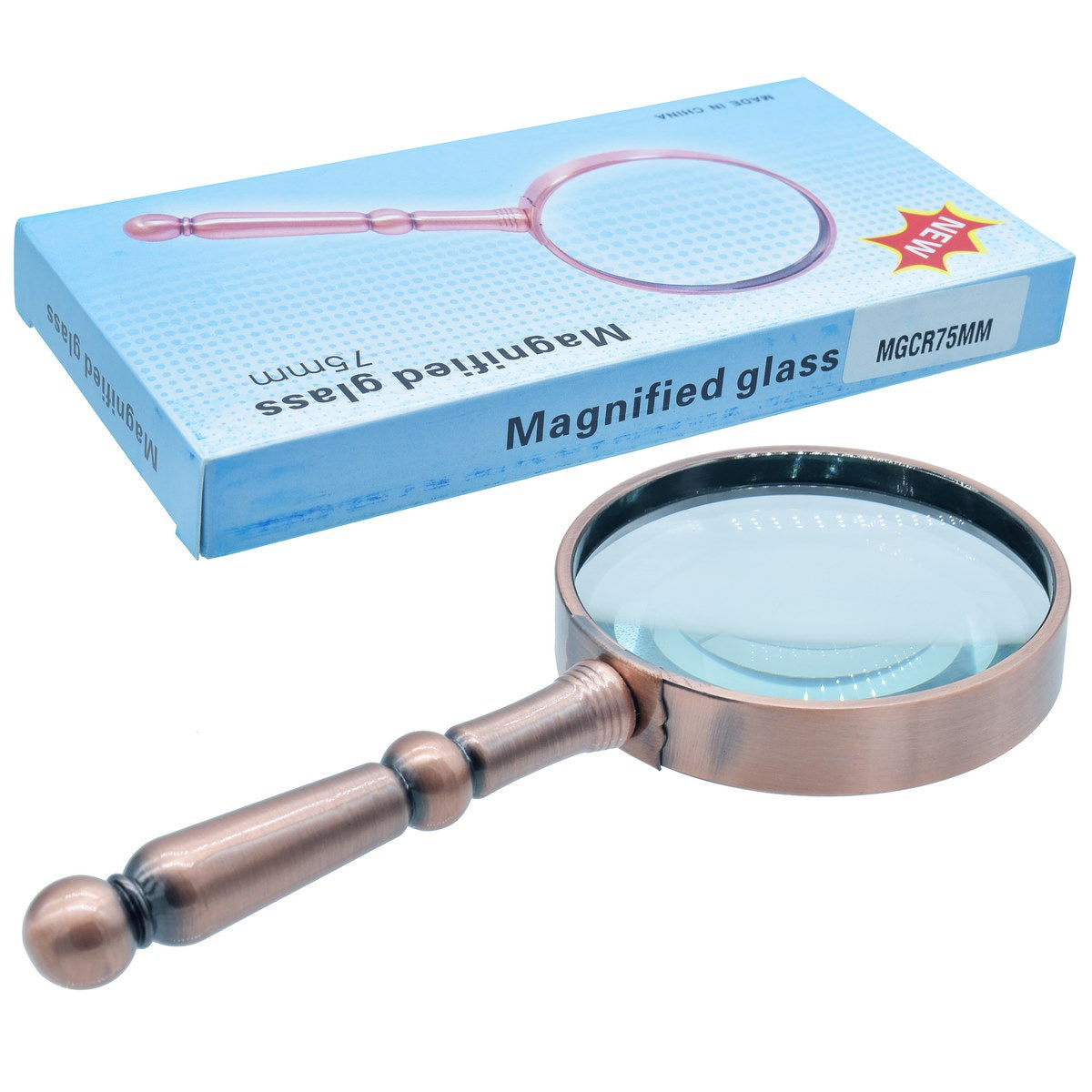 Gift To Love | Magnified Glass Cooper | Size : 75 Mm | Code : MGCR75MM