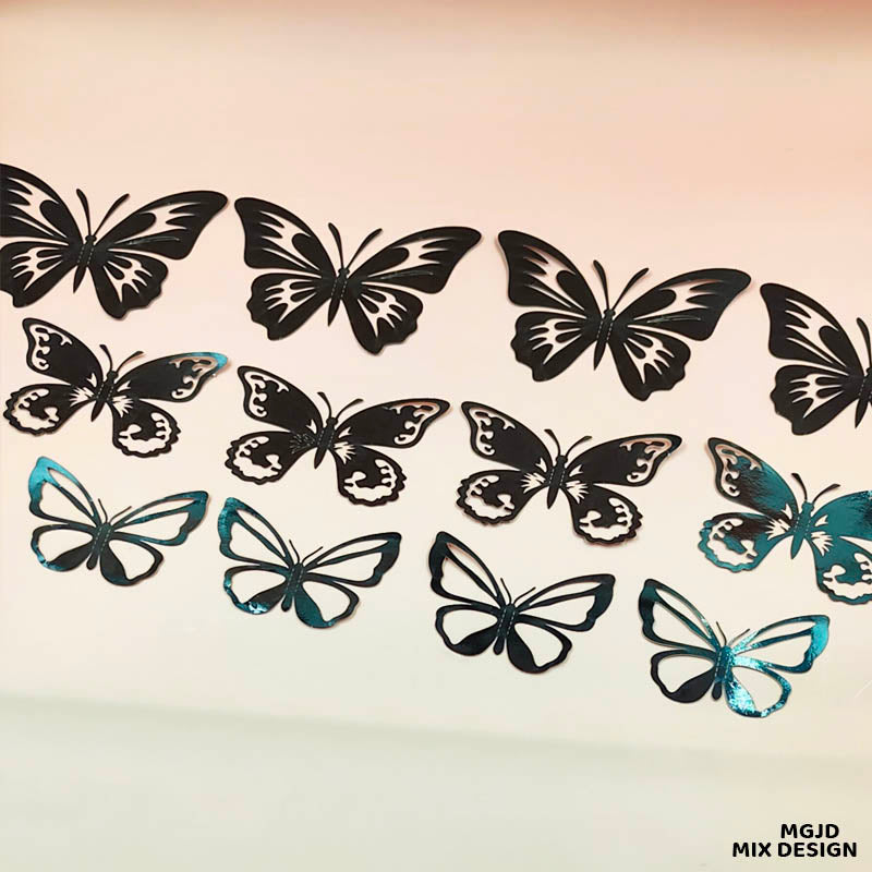 Gift To Love | 3D Butterfly Metallic Glitter Sticker | Pcs : 12 Pcs | Code : MGJD