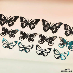 Gift To Love | 3D Butterfly Metallic Glitter Sticker | Pcs : 12 Pcs | Code : MGJD