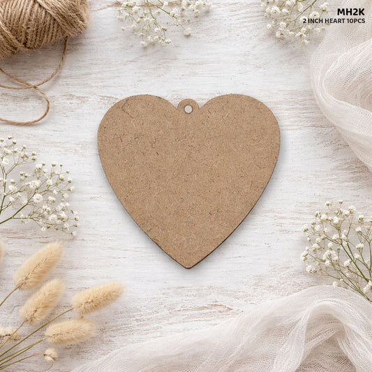 Gift To Love | MDF Keychain 2 Inch Heart 10PCS | Code : MH2K