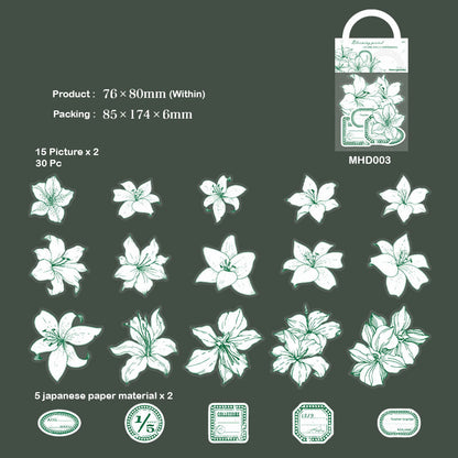 Gift To Love | Blooming Flower Sticker | Size : 76 Mm X 80 Mm | Pcs : 40 Pcs | Code : MHD003