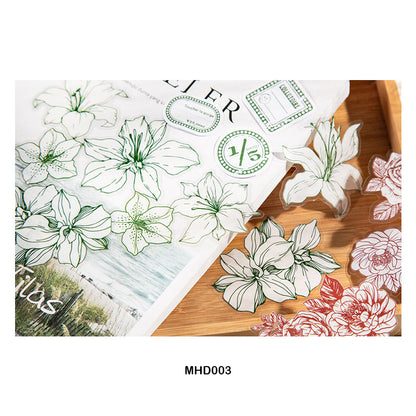 Gift To Love | Blooming Flower Sticker | Size : 76 Mm X 80 Mm | Pcs : 40 Pcs | Code : MHD003