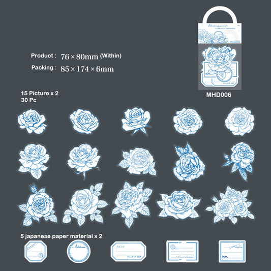Gift To Love | Blooming Flower Sticker | Size : 76 Mm X 80 Mm | Pcs : 40 Pcs | Code : MHD006
