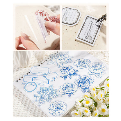 Gift To Love | Blooming Flower Sticker | Size : 76 Mm X 80 Mm | Pcs : 40 Pcs | Code : MHD006