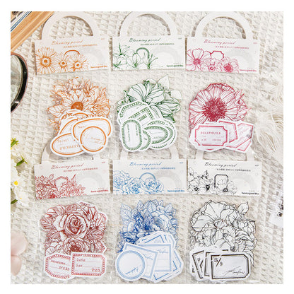 Gift To Love | Blooming Flower Sticker | Size : 76 Mm X 80 Mm | Pcs : 40 Pcs | Code : MHD006