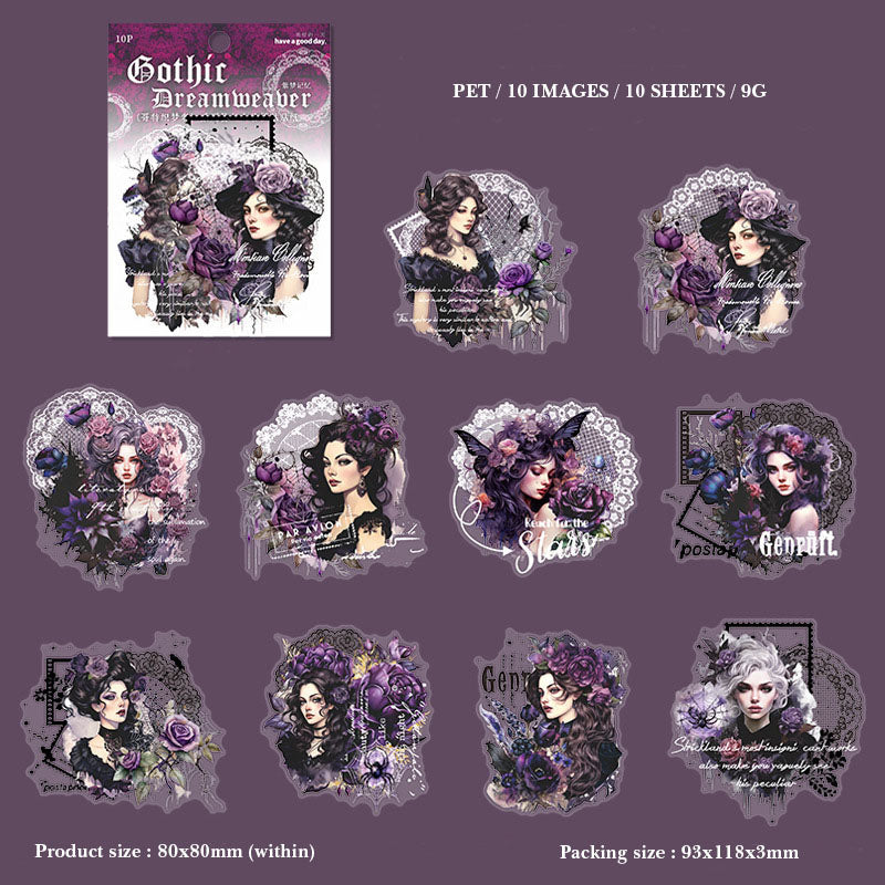 Gift To Love | Gothic Dreamweaver Series Sticker | Pcs : 10 Pc | Code : MHDGTZM001