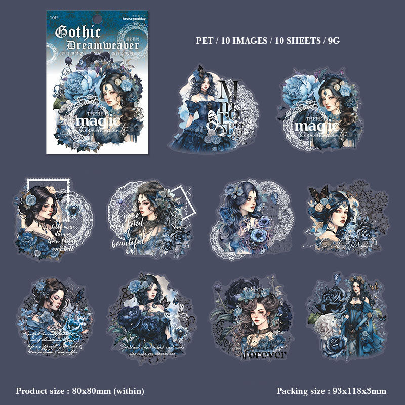 Gift To Love | Gothic Dreamweaver Series Sticker | Pcs : 10 Pc | Code : MHDGTZM002