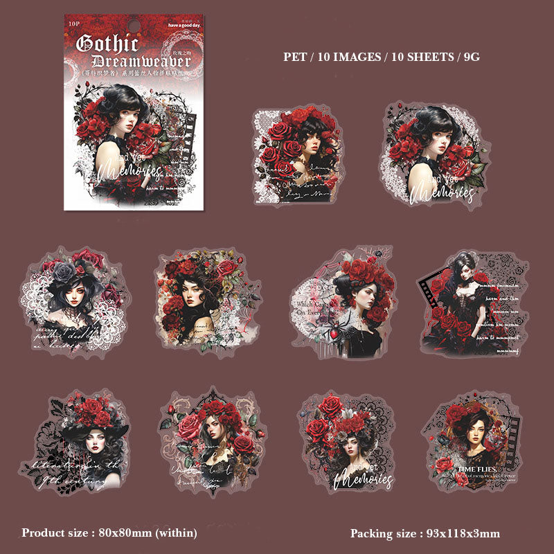 Gift To Love | Gothic Dreamweaver Series Sticker | Pcs : 10 Pcs | Code : MHDGTZM003