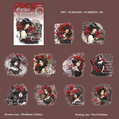Gift To Love | Gothic Dreamweaver Series Sticker | Pcs : 10 Pcs | Code : MHDGTZM003