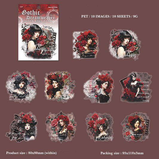 Gift To Love | Gothic Dreamweaver Series Sticker | Pcs : 10 Pcs | Code : MHDGTZM003