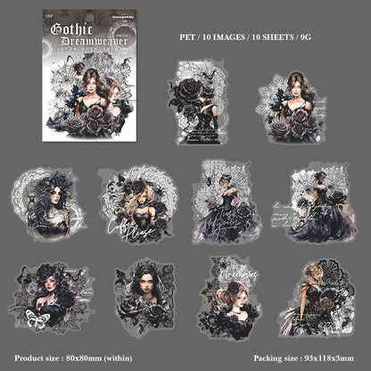 Gift To Love | Gothic Dreamweaver Series Sticker | Pcs : 10 Pc | Code : MHDGTZM004