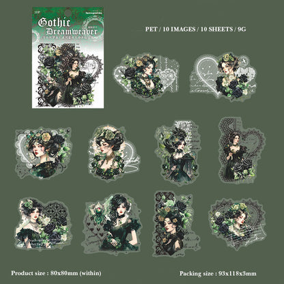 Gift To Love | Gothic Dreamweaver Series Sticker | Pcs : 10 Pc | Code : MHDGTZM006