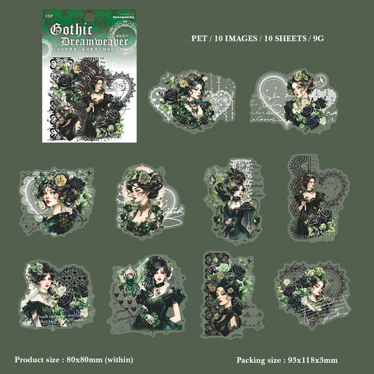 Gift To Love | Gothic Dreamweaver Series Sticker | Pcs : 10 Pc | Code : MHDGTZM006