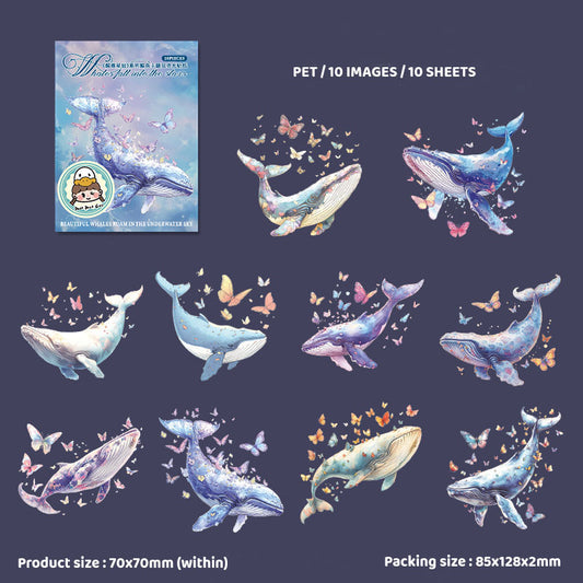 Gift To Love | Whale Falling Star Series Deco Sticker | Pcs : 10 Pc | Code : MHDJLXC001