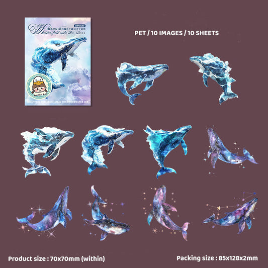 Gift To Love | Whale Falling Star Series Deco Sticker | Pcs : 10 Pcs | Code : MHDJLXC004