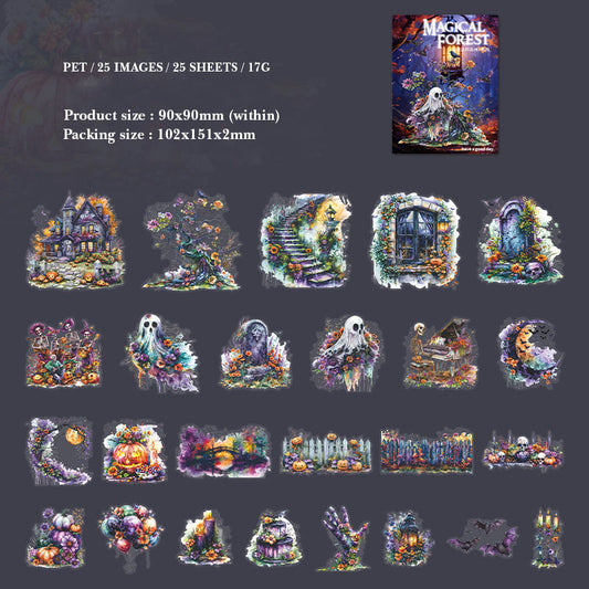 Gift To Love | Retro Magic Forest Deco Sticker | Pcs : 25 Pc | Code : MHDMFSL004