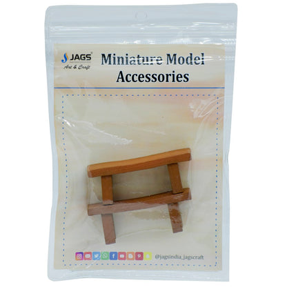 Gift To Love | Miniature Model Bench | Color : Brown | Pcs : 2 Pcs | Code : MMA24