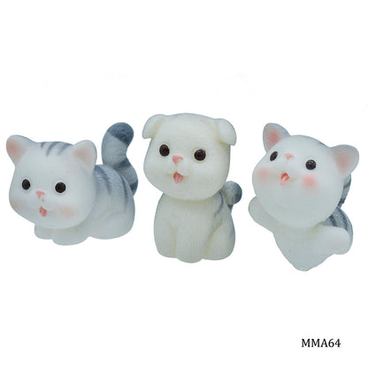 Gift To Love | Miniature Model Cat | Color : Grey | Pcs : 3 Pcs | Code : MMA64