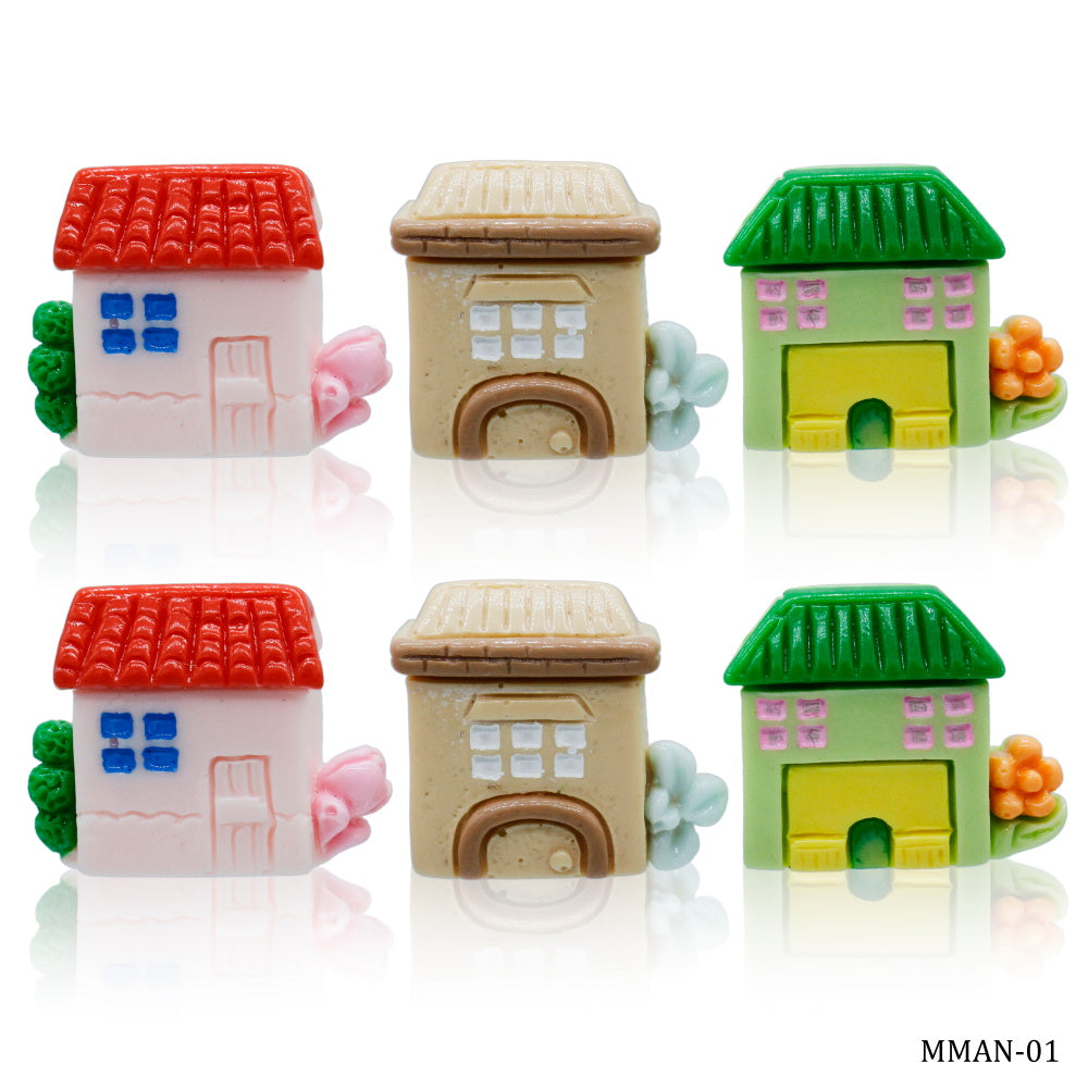 Gift To Love | Miniature Model House | Color : Mix Colour | Pcs : 6 Pcs | Code : MMAN-01