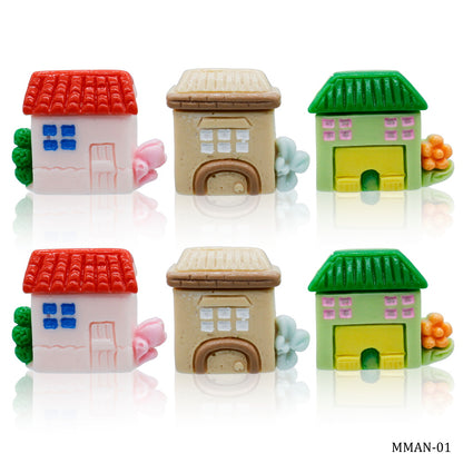 Gift To Love | Miniature Model House | Color : Mix Colour | Pcs : 6 Pcs | Code : MMAN-01