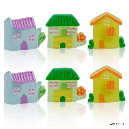 Gift To Love | Miniature Model Transparent House | Color : Mix Colour | Pcs : 6 Pcs | Code : MMAN-03